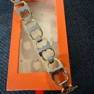 Tory Burch Apple Watch band silver & gold tone
